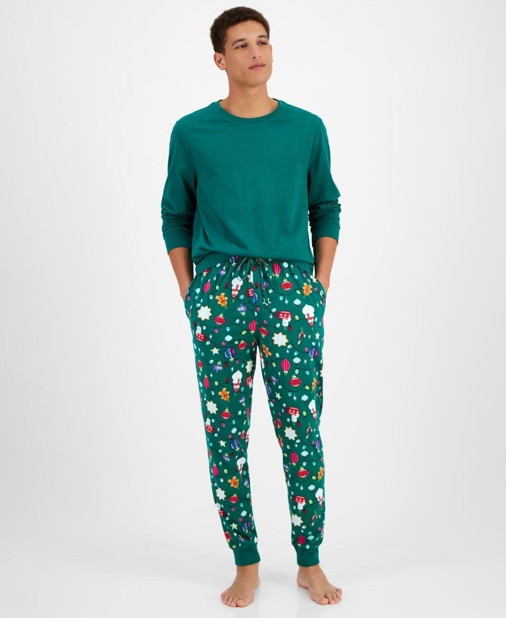 Holiday Lane Men's Ornament Mix It Matching Family Pajamas Set Green Size S 0146